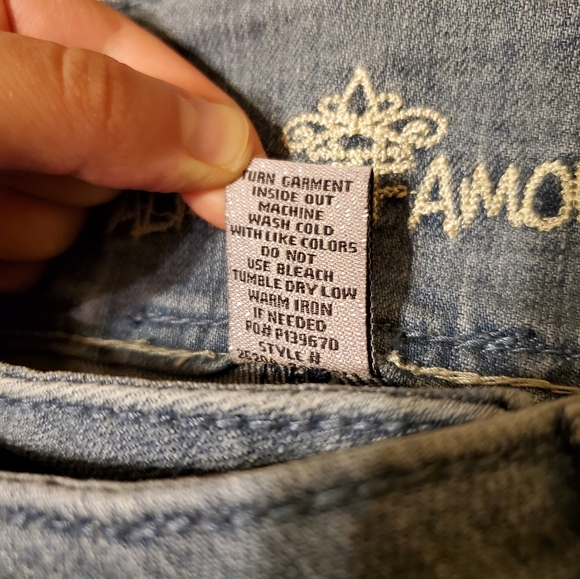 Almost Famous Distressed Stud Denim Bermuda Shorts - Picture 3 of 13